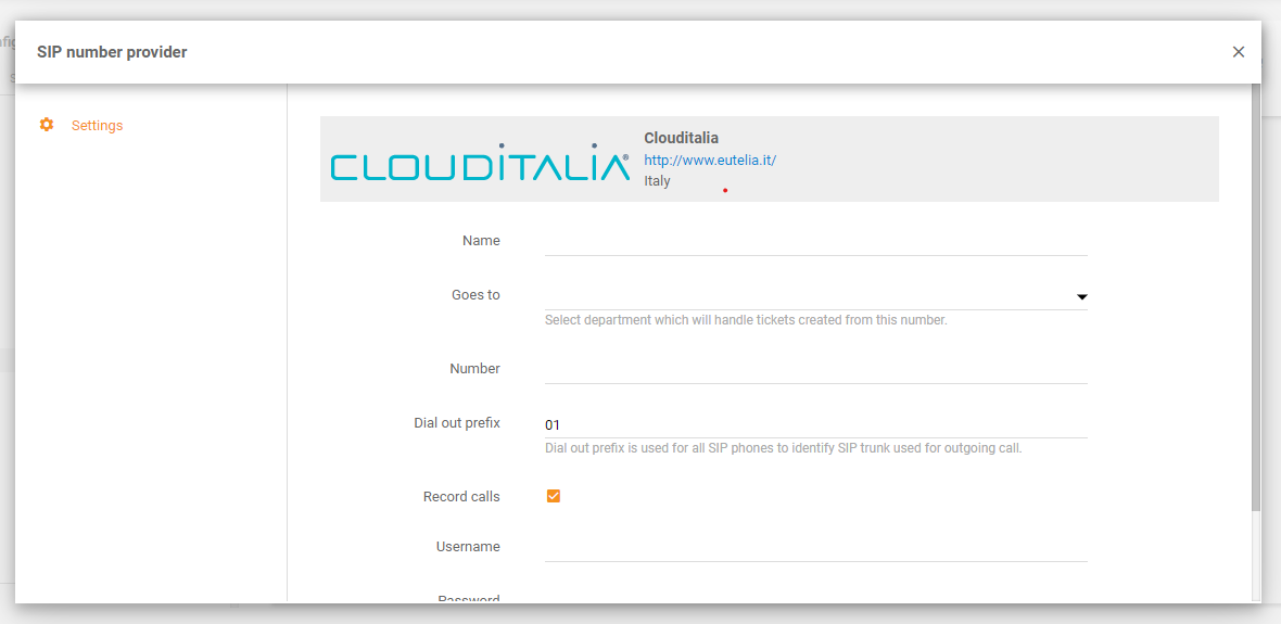 تكامل CloudItalia في LiveAgent