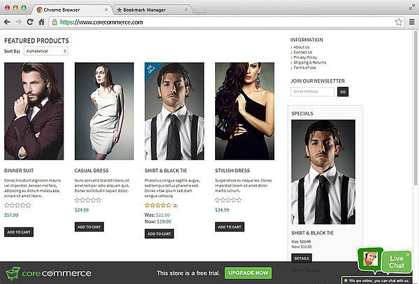 تكامل الدردشة الحية بين CoreCommerce و LiveAgent