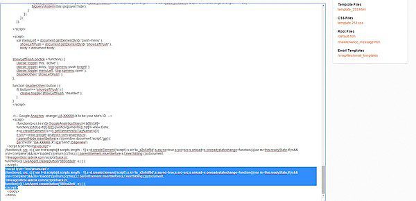 زر دردشة مباشرة موضوع في نص متجر Volusion الإلكتروني
