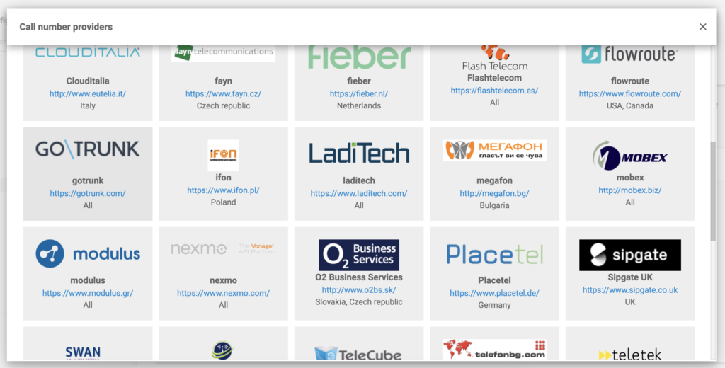 GoTrunk في قائمة مزودي VoIP في LiveAgent
