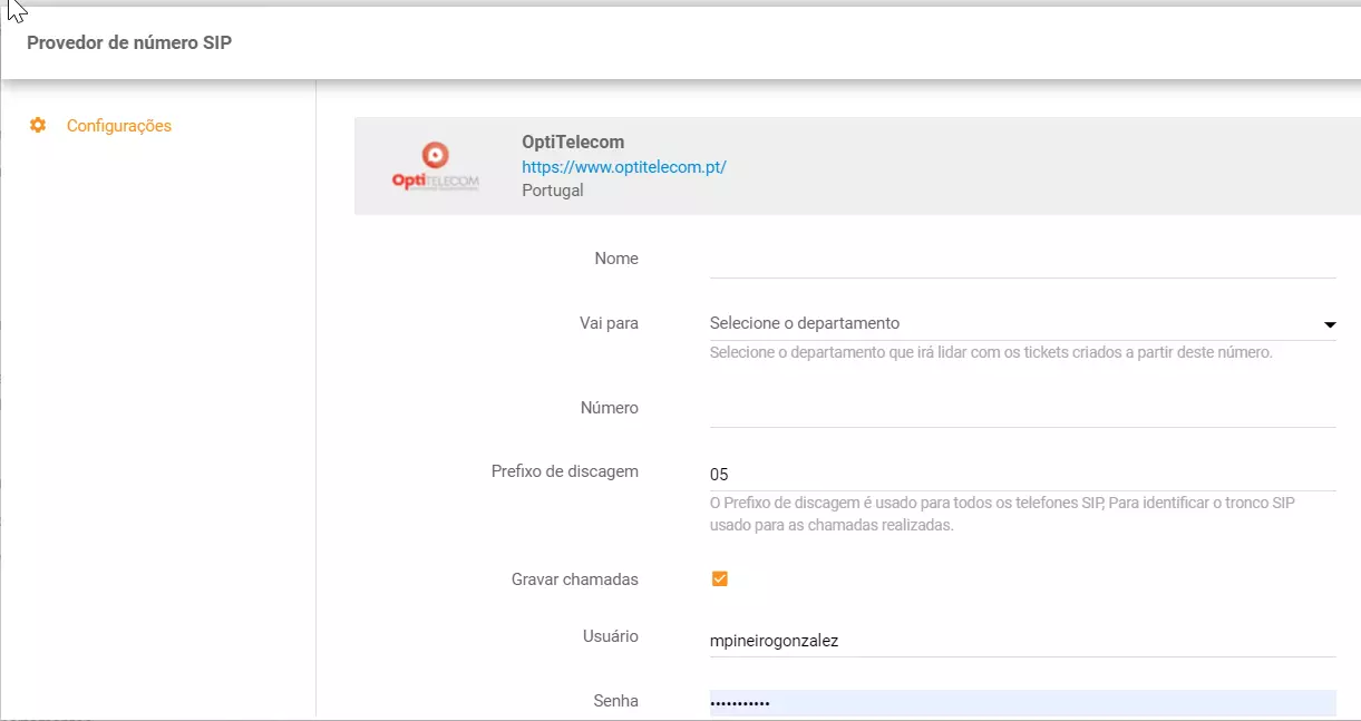 قم بتكوين رقم هاتف Yootel في LiveAgent
