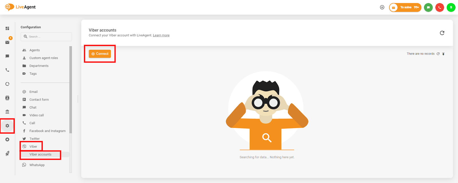 كيفية العثور على تكامل Viber في لوحة LiveAgent