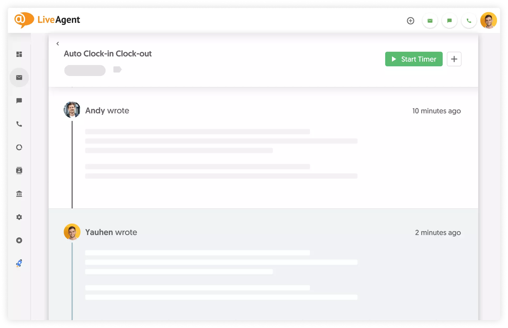 LiveAgent تتبع الوقت مع Everhour