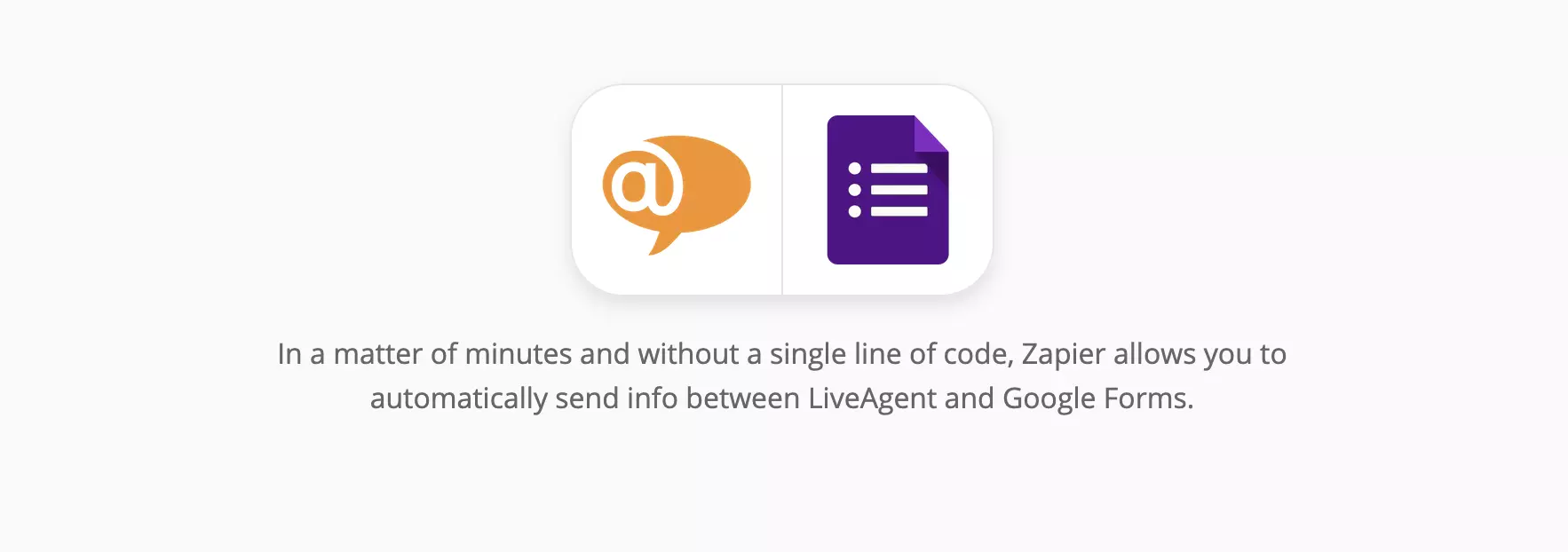 صفحة تكامل LiveAgent و Google Forms على Zapier