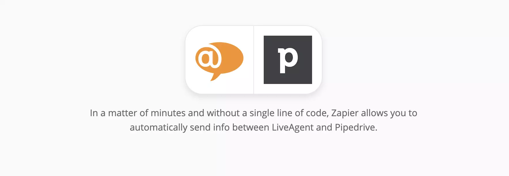 صفحة تكاملات LiveAgent و PipeDrive على Zapier