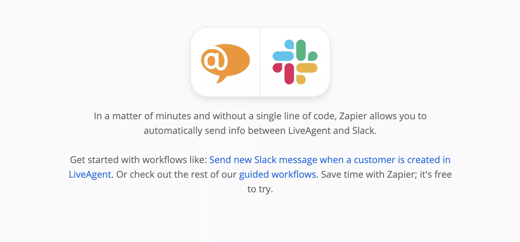 صفحة LiveAgent وSlack على Zapier