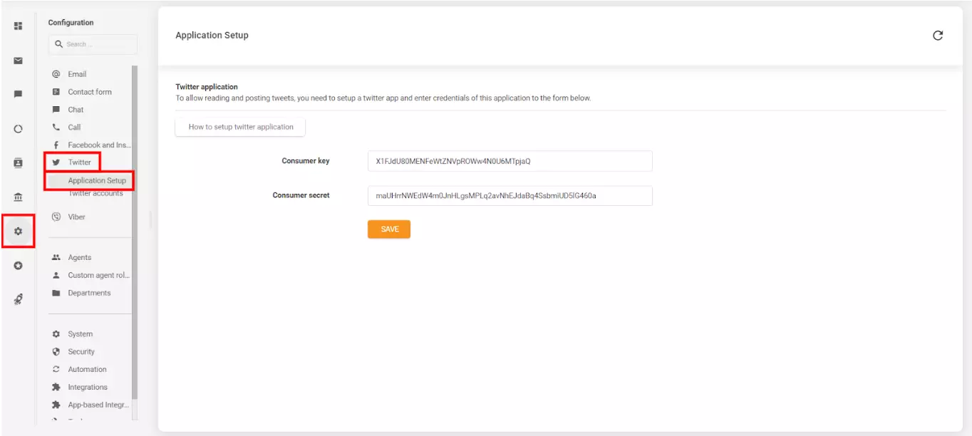 الصورة توضح كيفية ربط حساب لايف إيجنت مع حساب تويتر (X) المنشأ