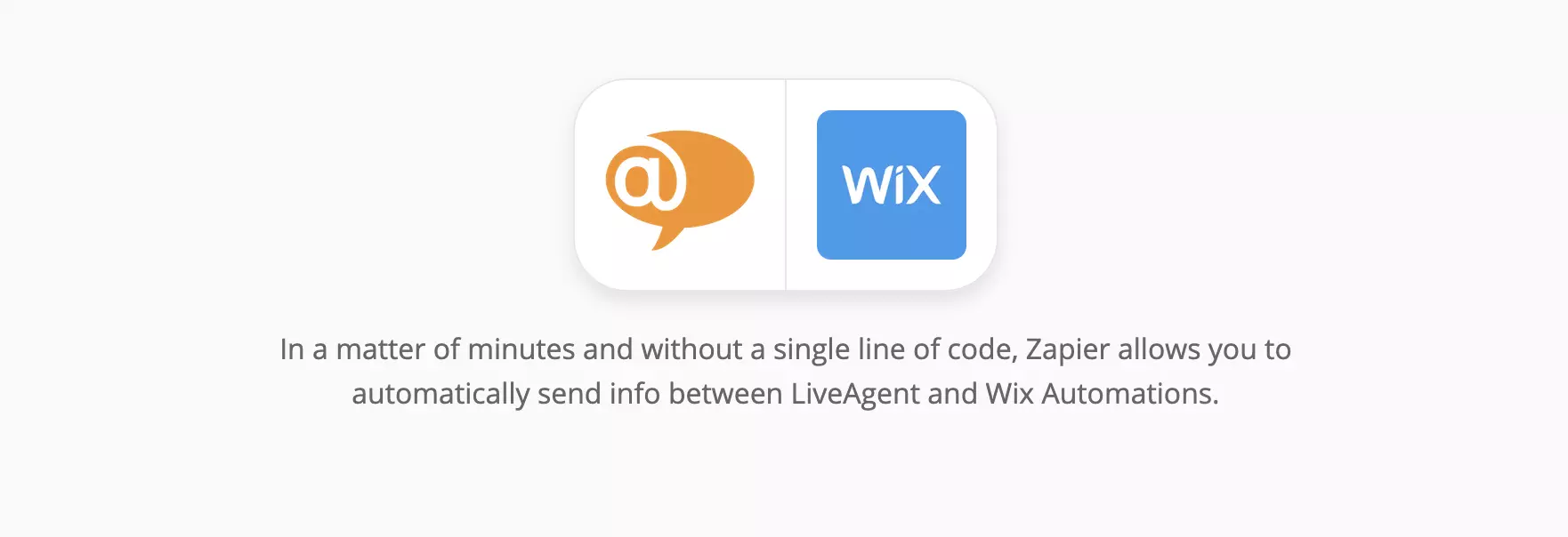 صفحة تكامل LiveAgent و Wix على Zapier