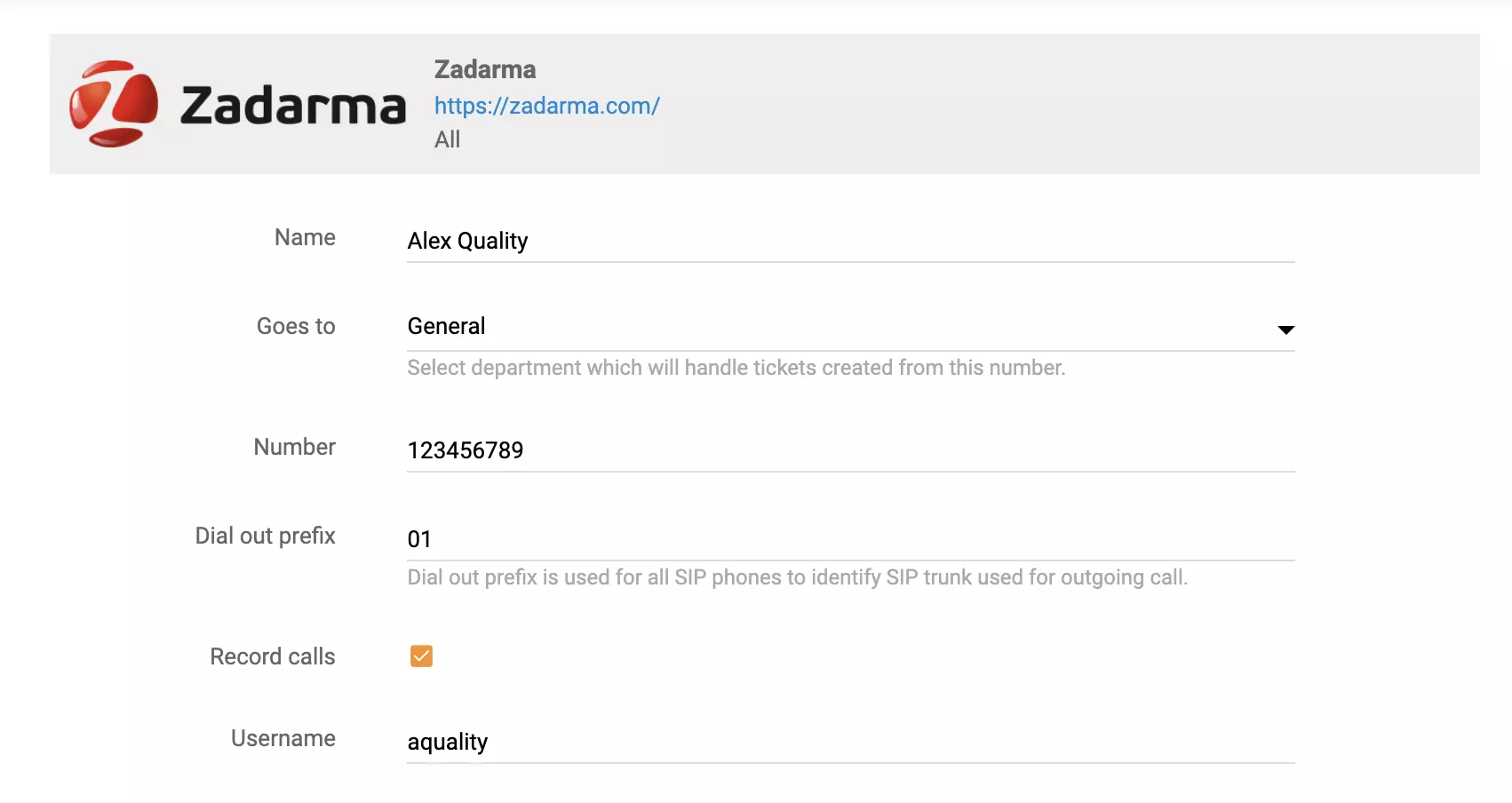 خيارات إعداد مكالمة زادارما في لايف إيجينت
