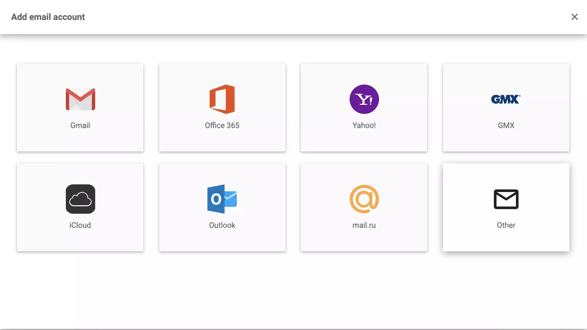تكوين LiveAgent مع اختيار البريد الإلكتروني