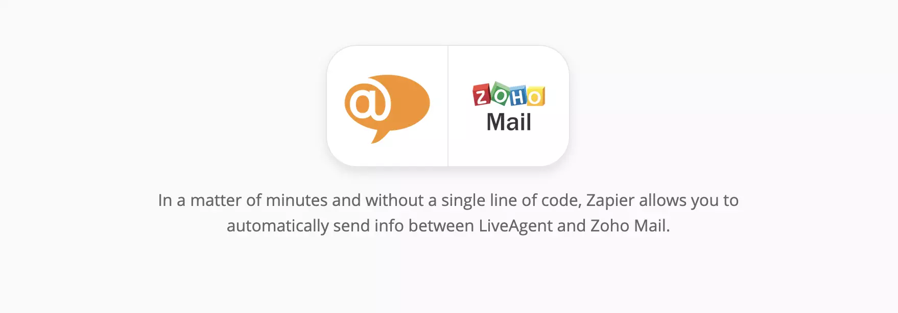 صفحة تكامل LiveAgent و Zoho Mail على Zapier