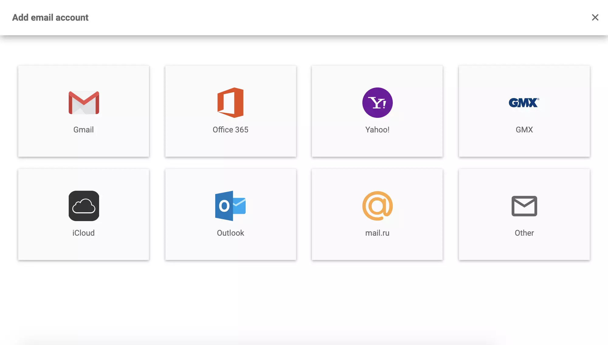 Mail.ru في إعدادات LiveAgent عند إضافة عنوان بريد إلكتروني جديد
