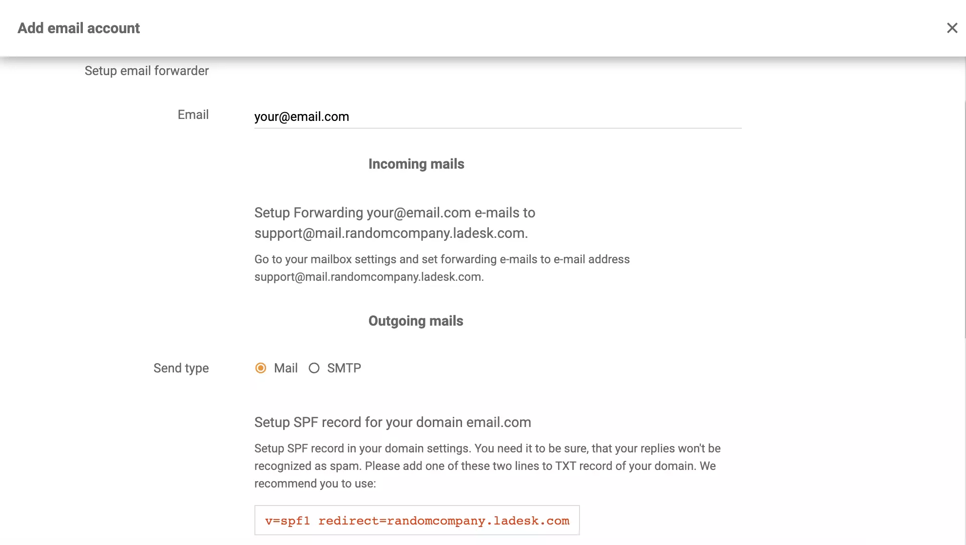 إعداد إعادة توجيه البريد الإلكتروني لخادم Microsoft Exchange في LiveAgent