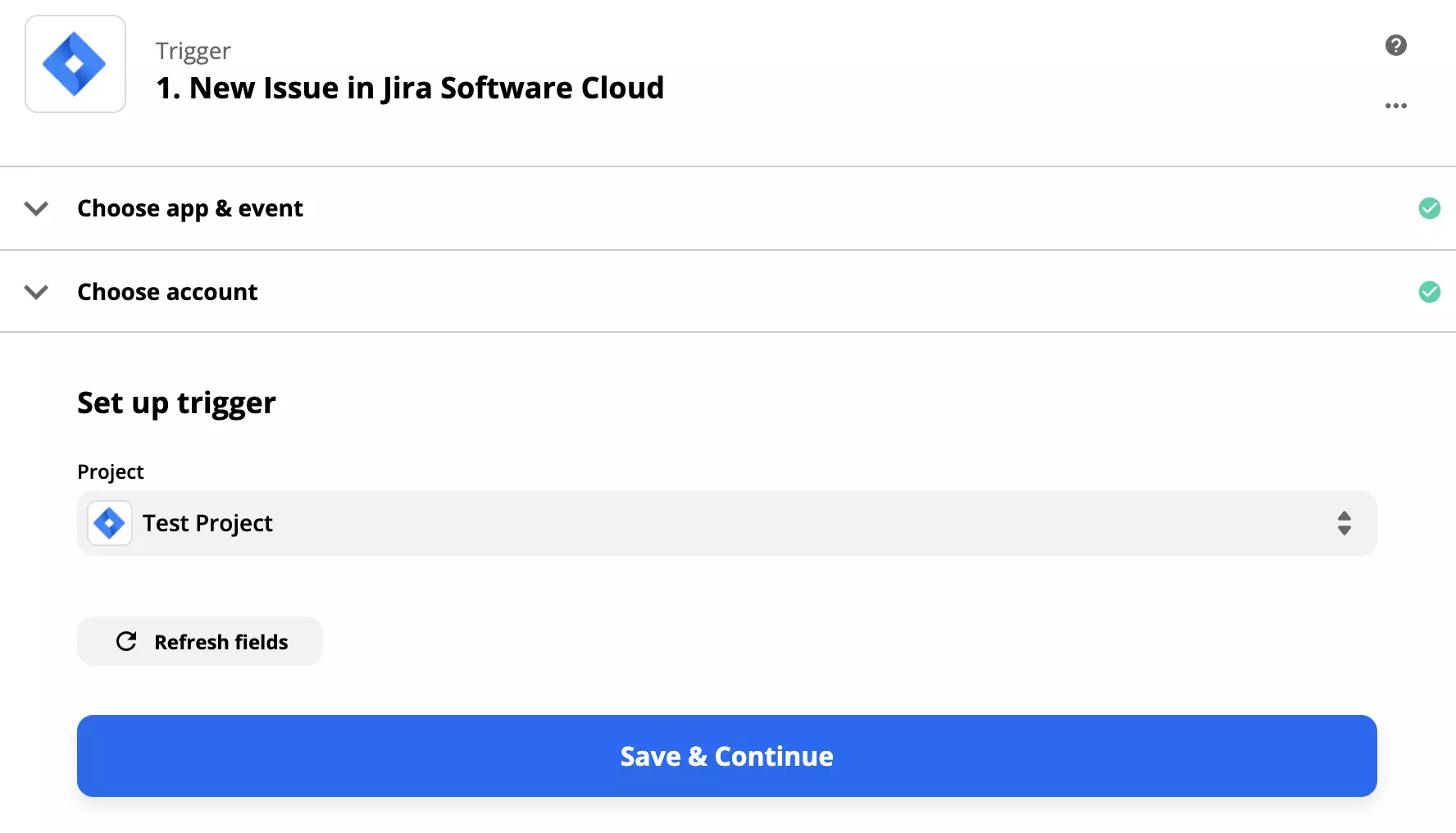 نهاية إعداد محفز Jira