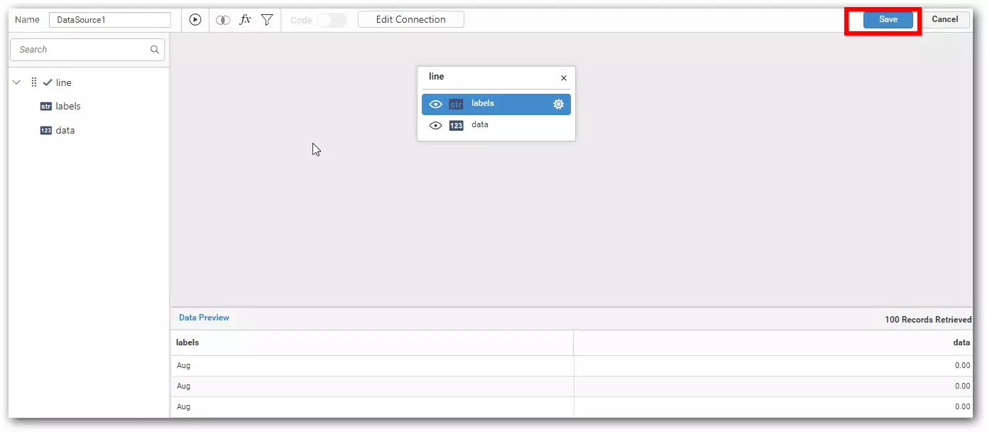 حفظ مصدر البيانات في Bold BI