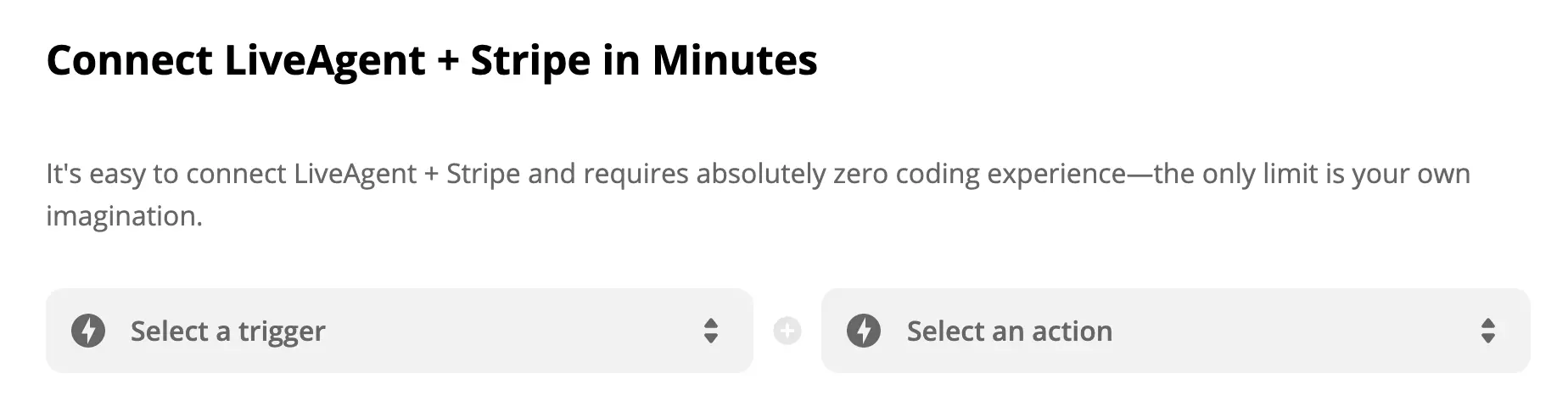 صفحة تكامل LiveAgent و Stripe على Zapier