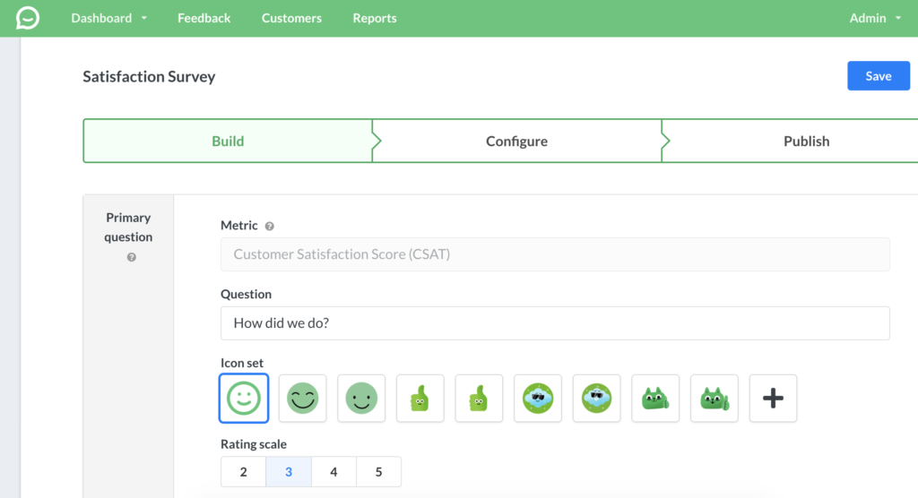 إنشاء استطلاع مخصص في Simplesat