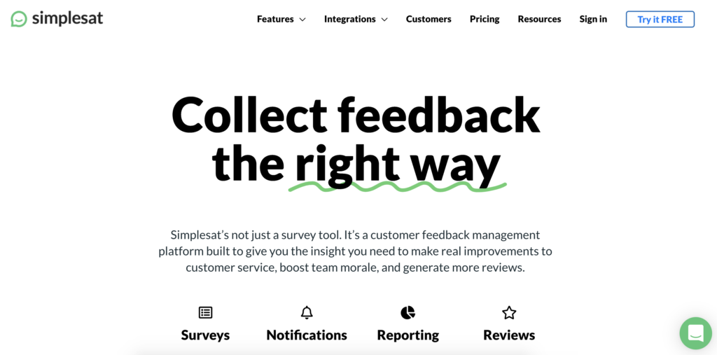 صفحة Simplesat مع خيار التجربة في الزاوية العلوية اليمنى