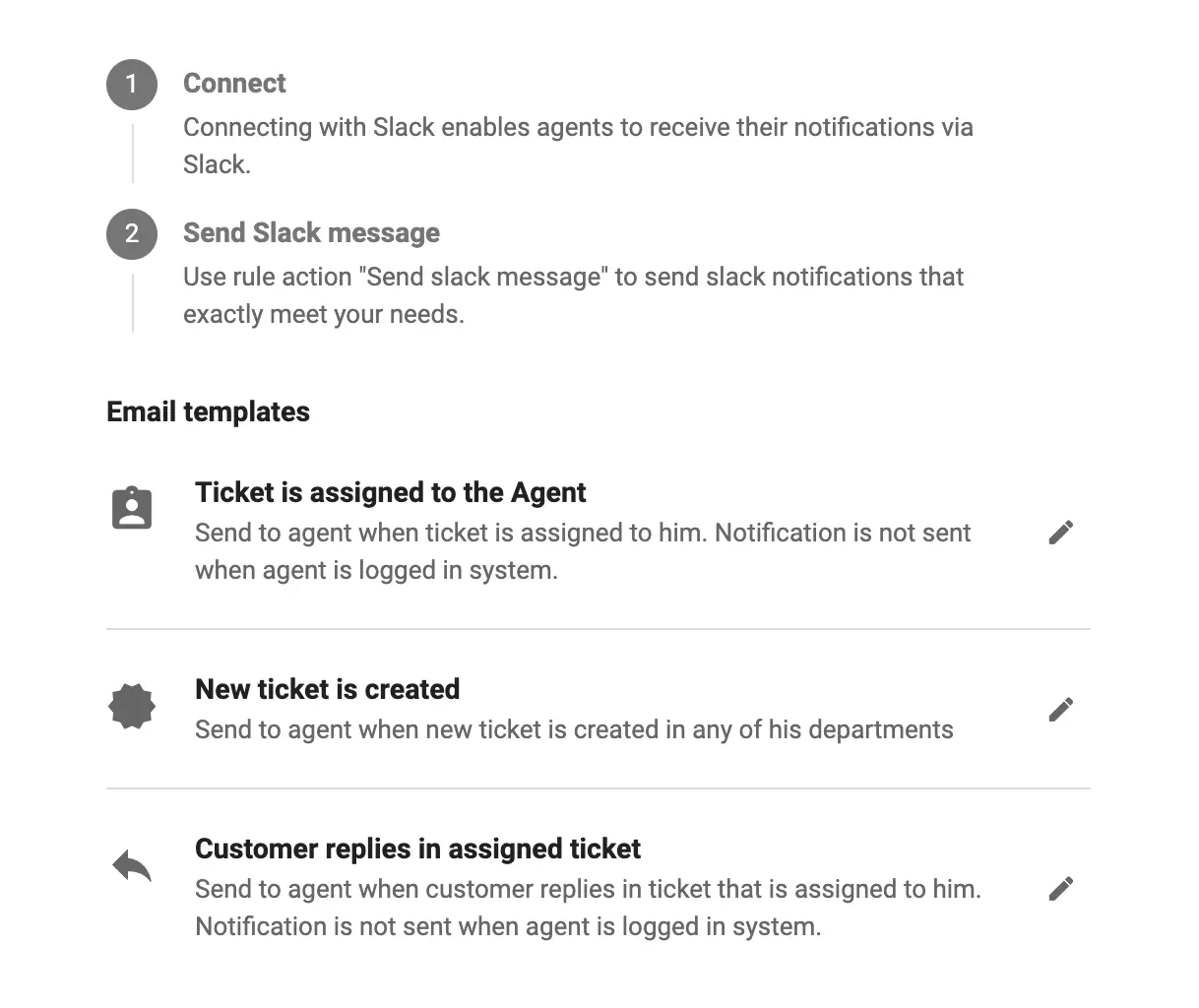 خيارات تكامل Slack في LiveAgent