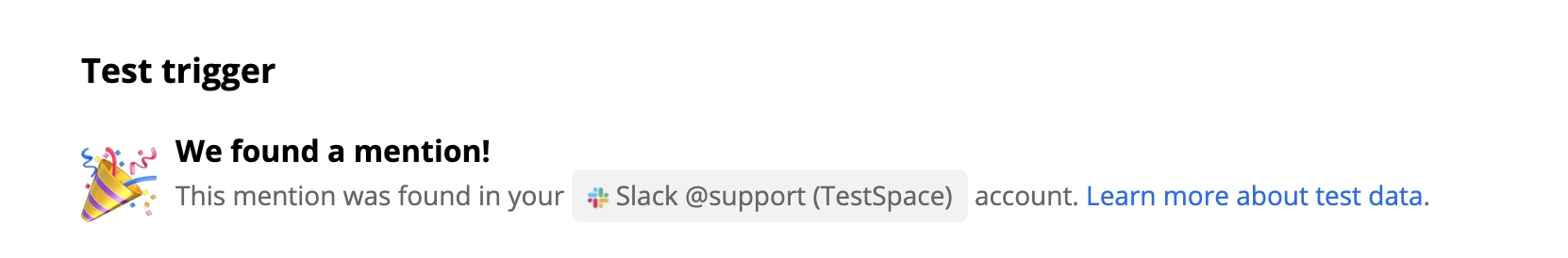 اختبار ناجح لمحفز Slack