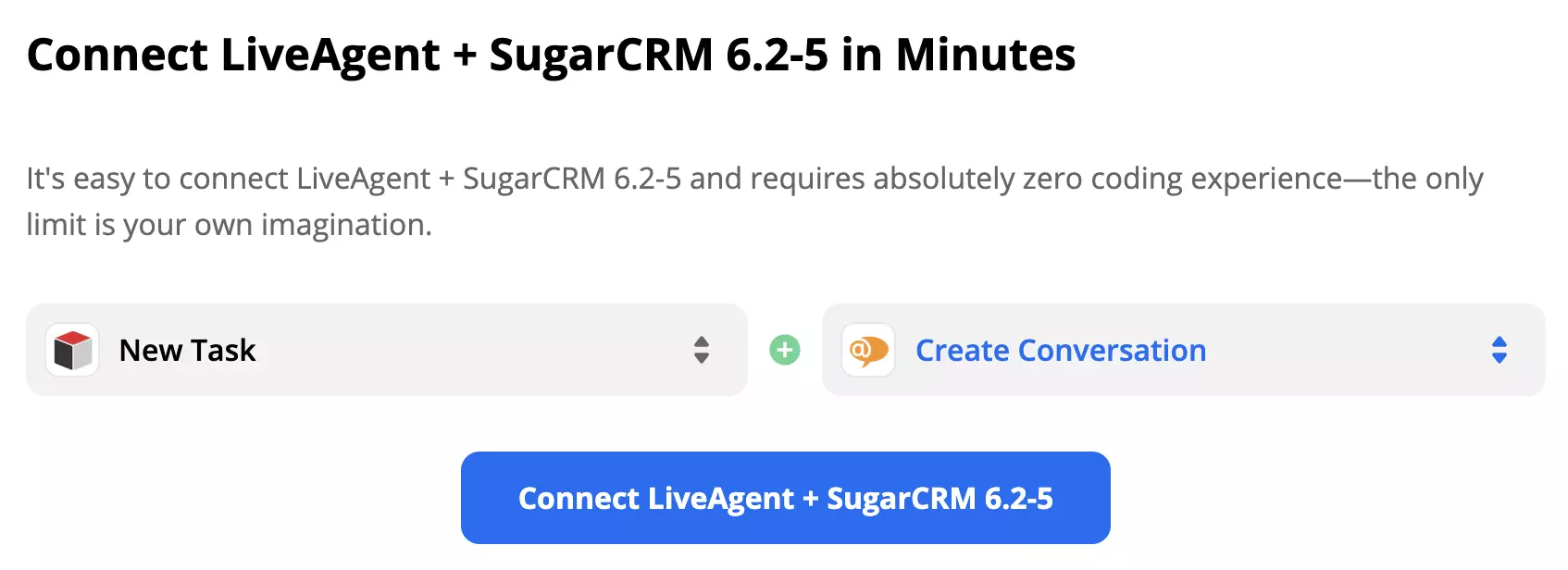 مشغل SugarCRM New Task وإجراء LiveAgent New Conversation