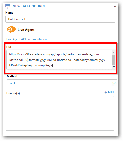 إعداد رابط API في Bold BI