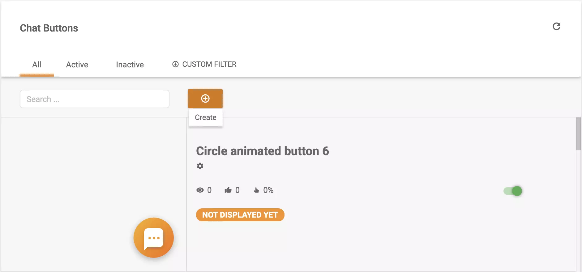 إنشاء زر الدردشة في تكوين LiveAgent