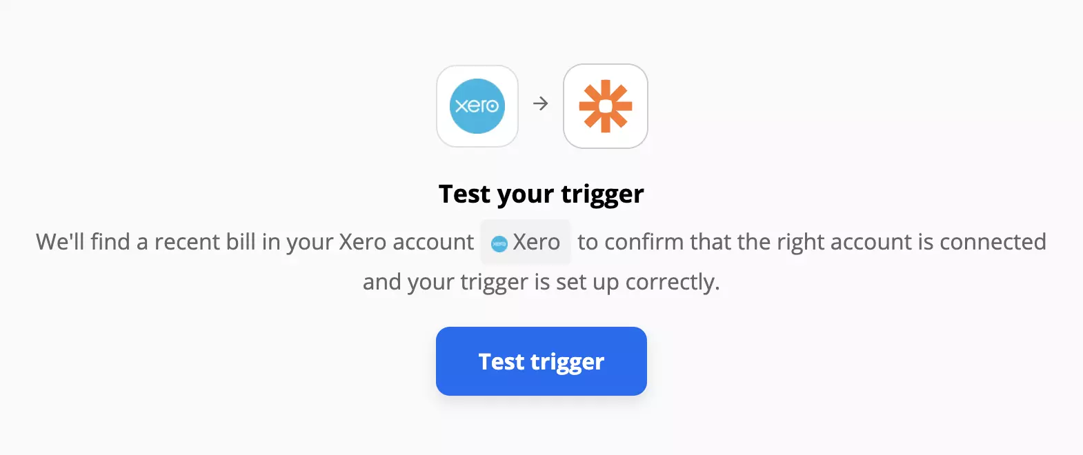 اختبار مشغل Xero على تكاملات Zapier