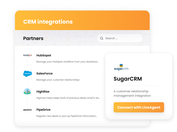 تكاملات LiveAgent CRM
