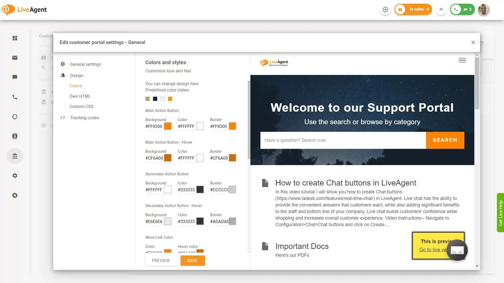 قاعدة معارف LiveAgent