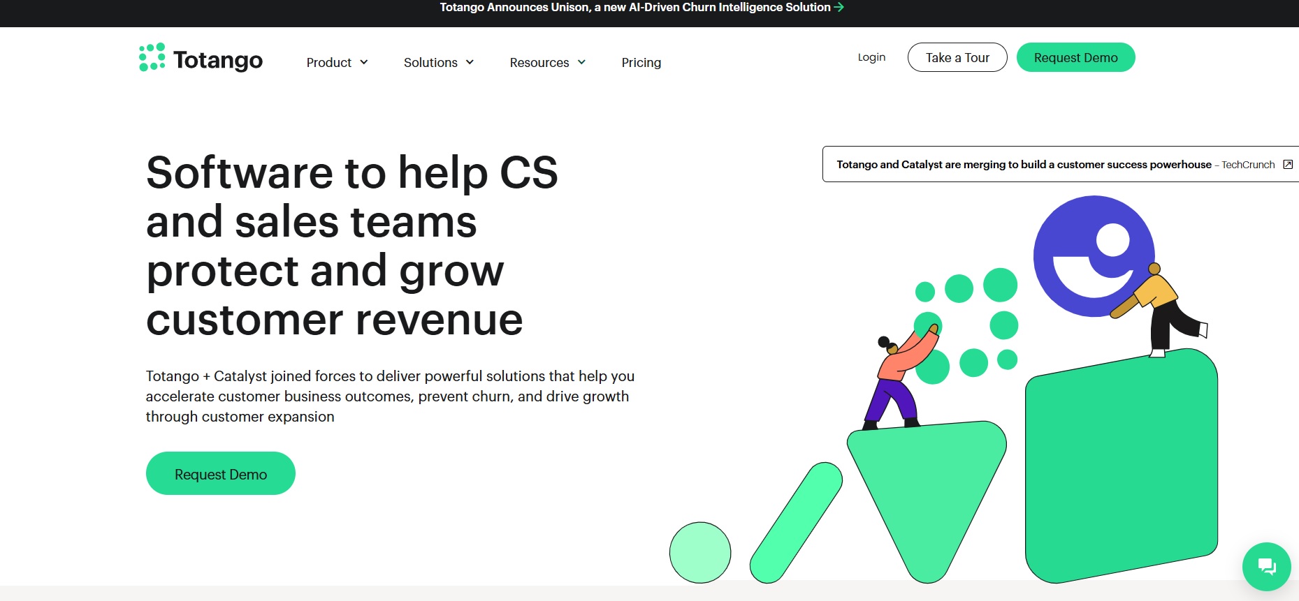 الصفحة الرئيسية لـ Totango