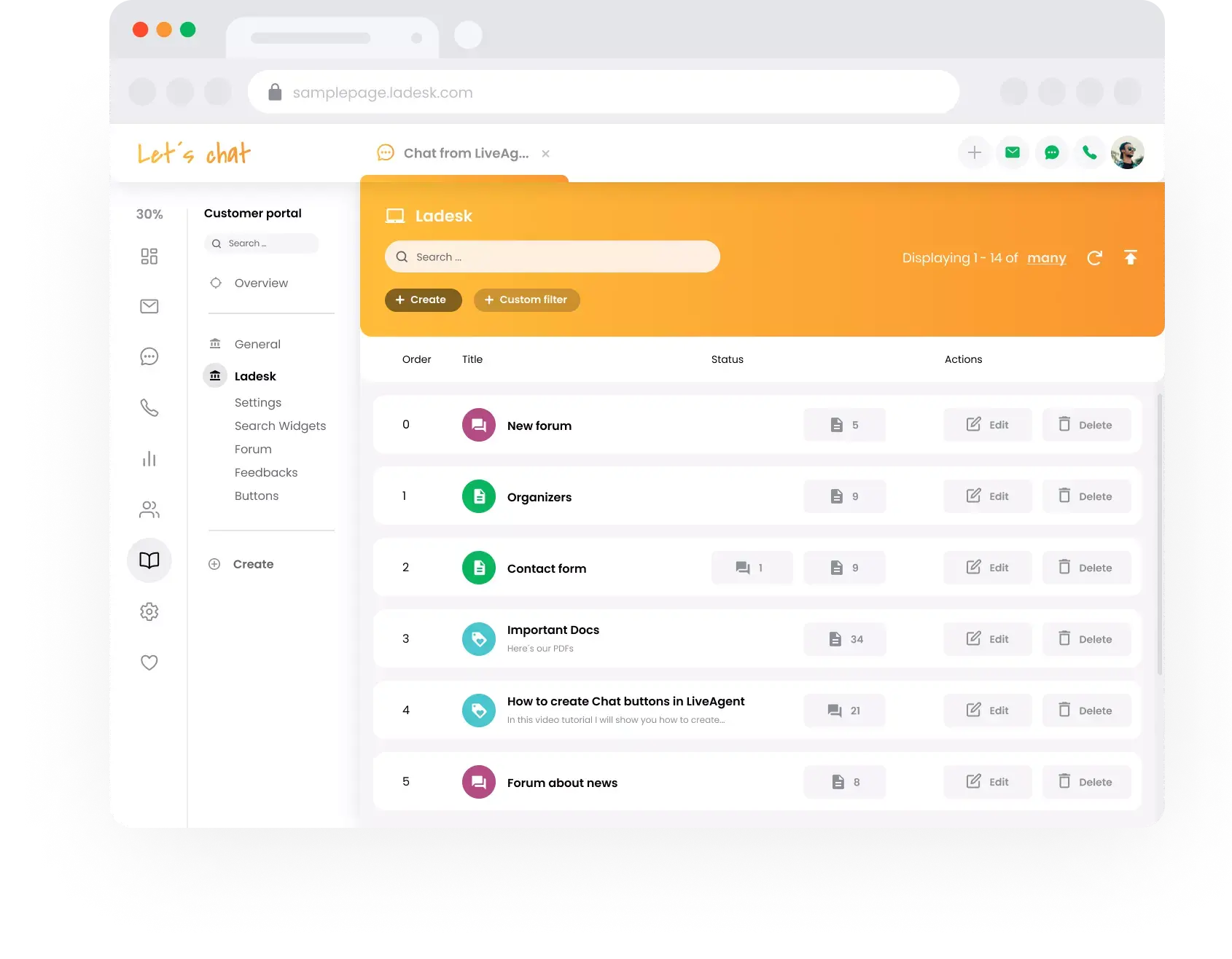 عرض فريق الدعم