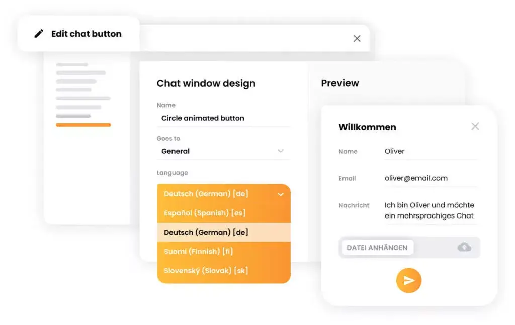ودجت دردشة متعدد اللغات