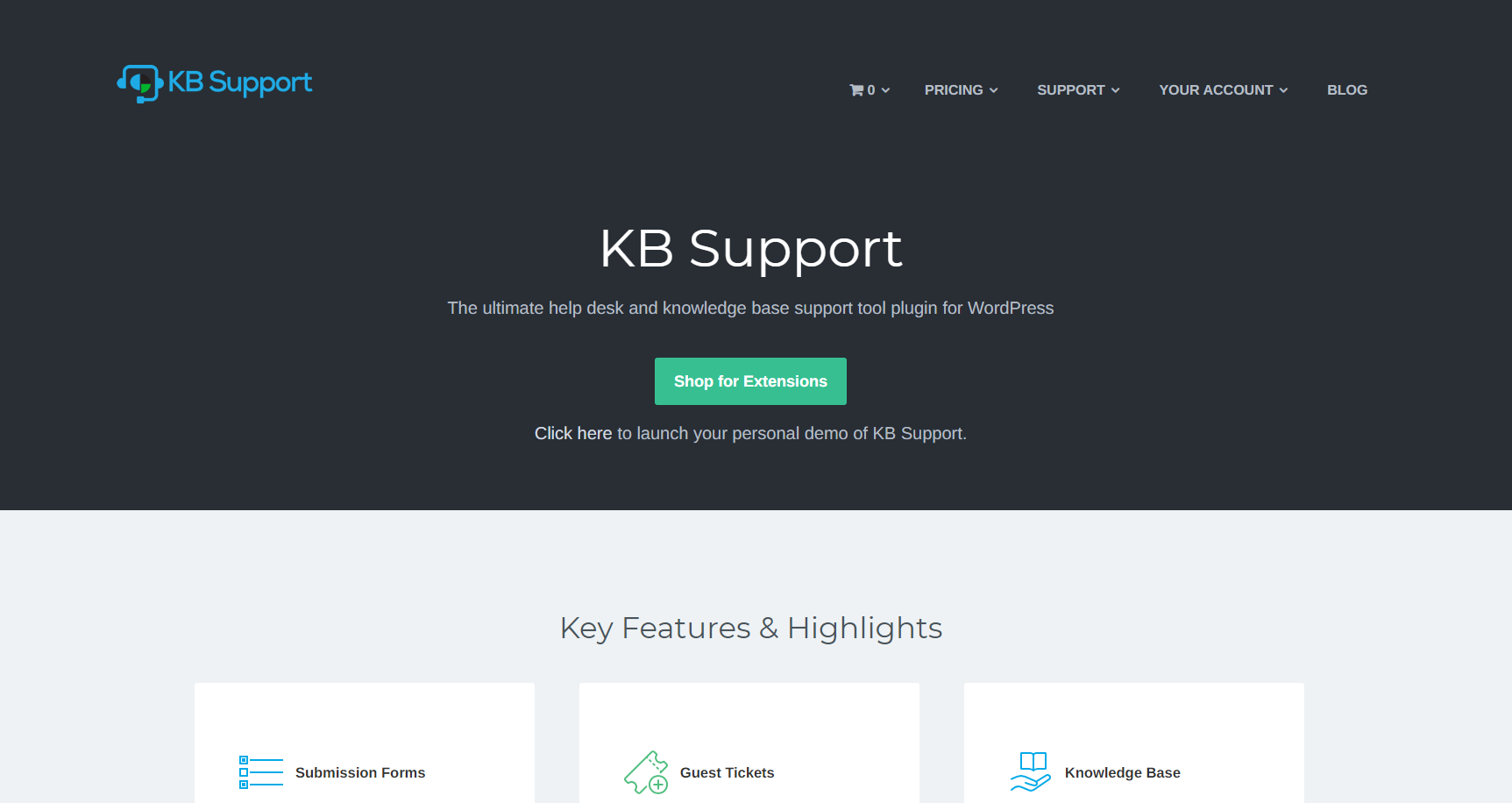 صفحة KB Support الرئيسية