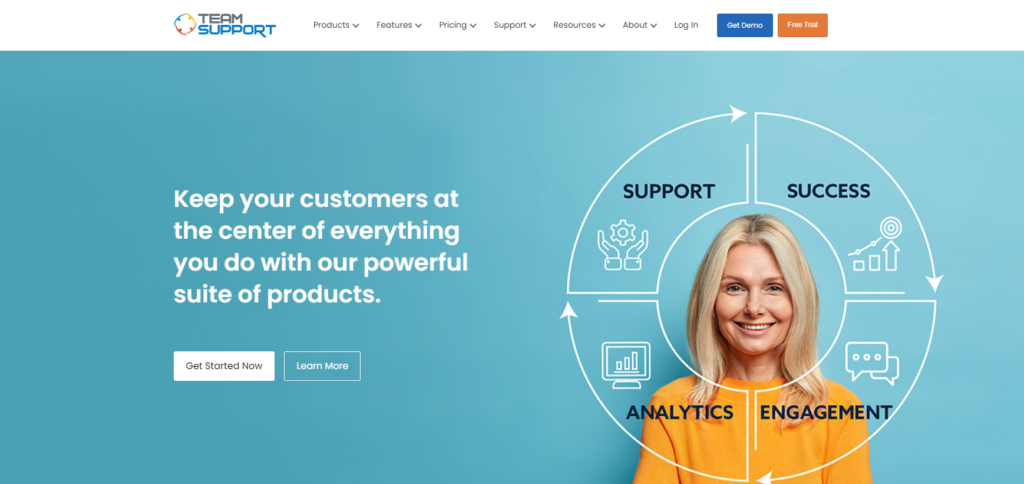 صفحة TeamSupport الرئيسية