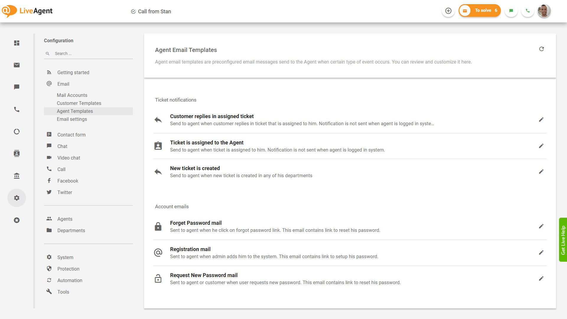 احفظ نماذج البريد الإلكتروني وقم بنشرها بنقرة واحدة داخل لوحة معلومات LiveAgent