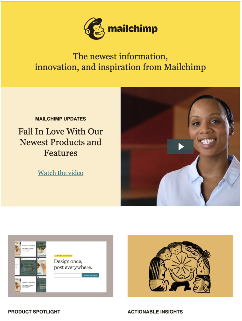 قالب منشور مدونة جديد من Mailchimp