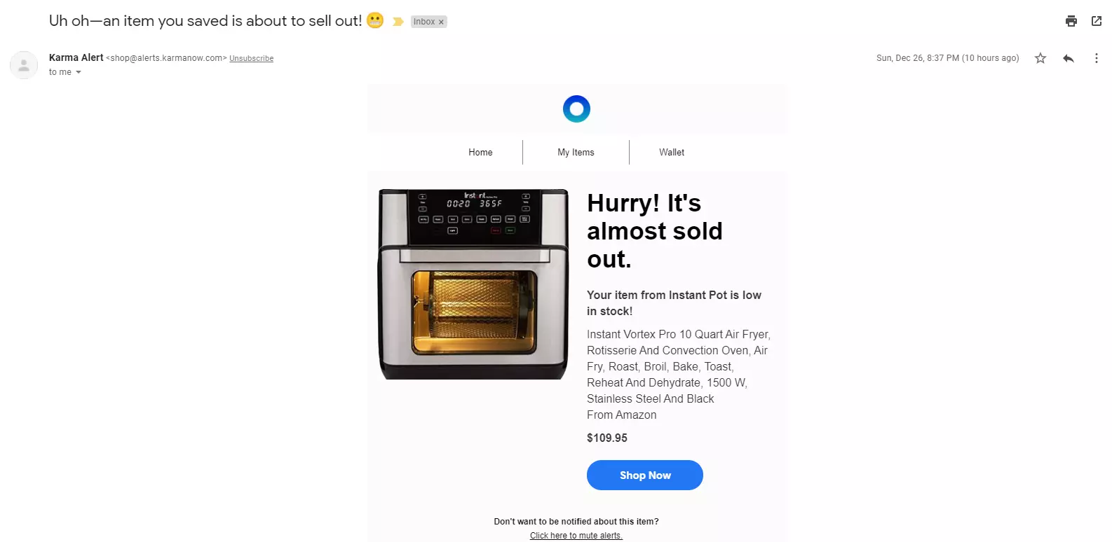 بريد إلكتروني للفرصة الأخيرة من Karmanow