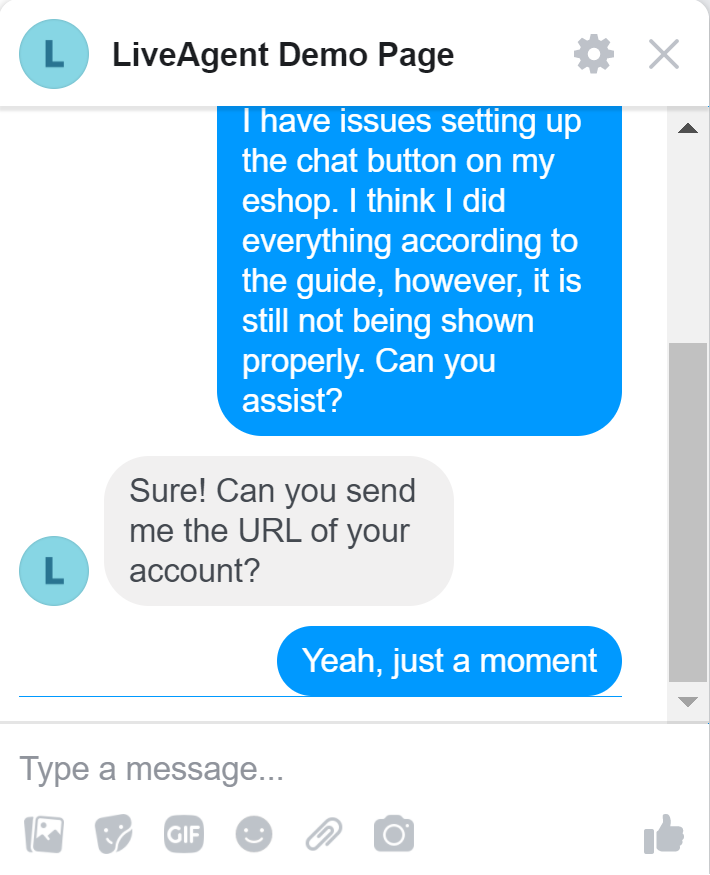 صفحة عرض LiveAgent التوضيحية على سطح المكتب الإجابة