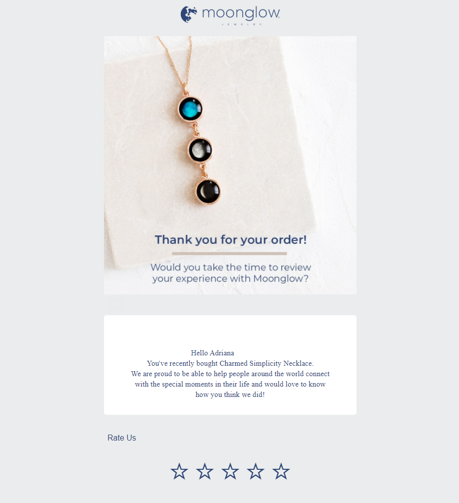 بريد إلكتروني شكراً على طلبك